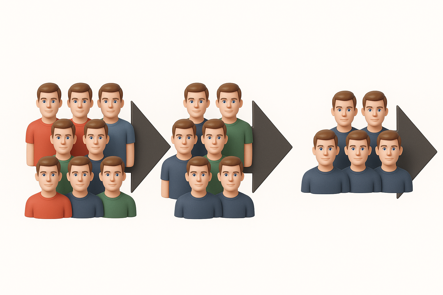 Illustrazione pubblico target e segmenti