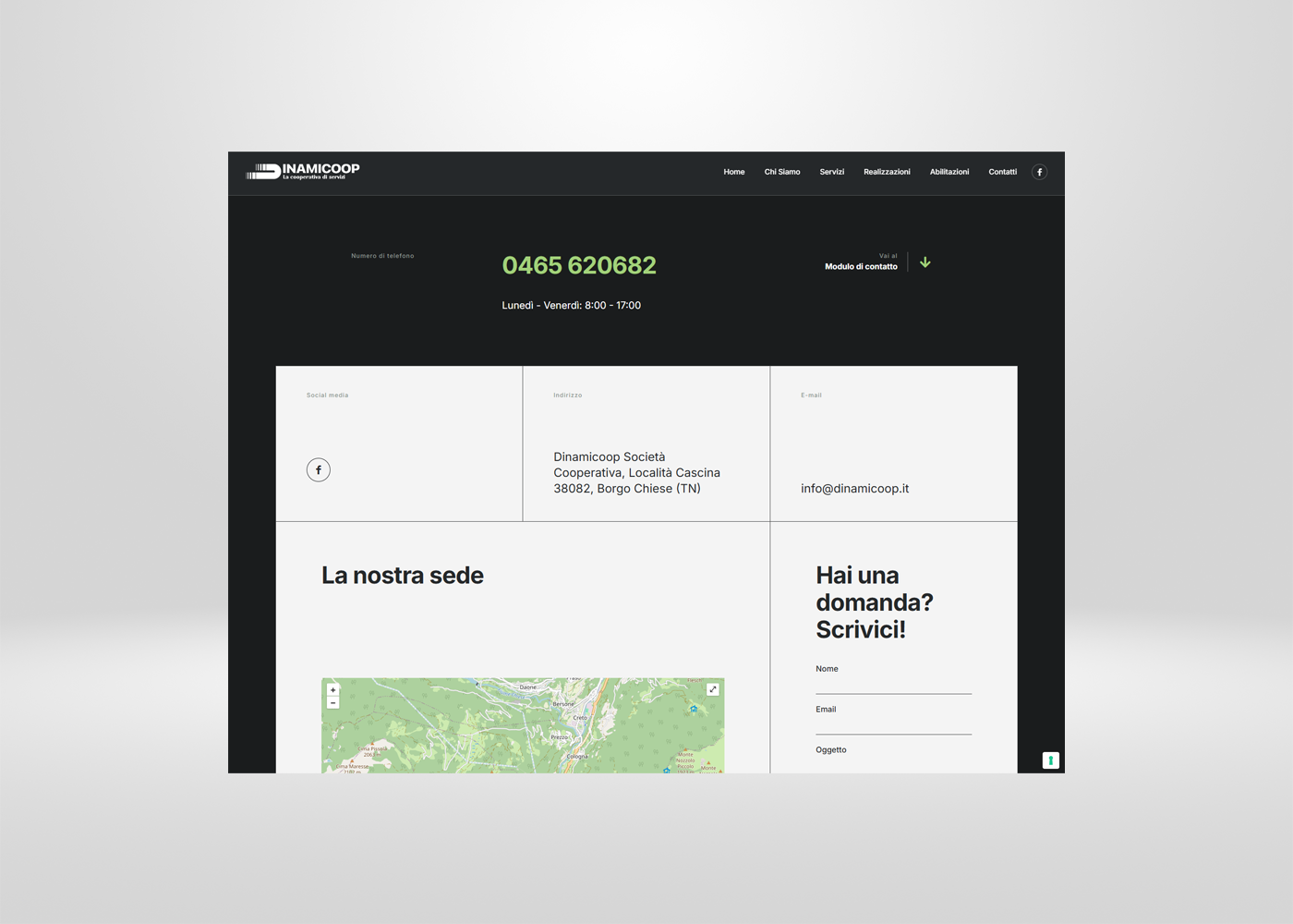 Layout responsive del sito Dinamicoop