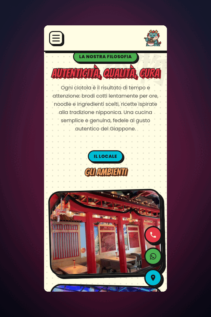 La storia del locale su dispositivo mobile